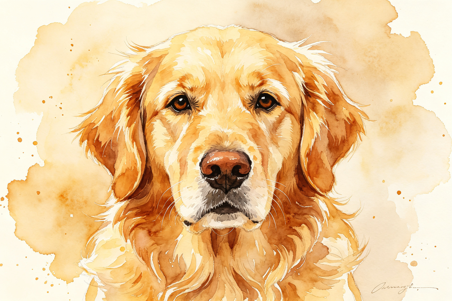 ZooTecture 黃金獵犬水彩畫肖像，用藝術記錄寵物的美好 - 水彩畫中的黃金獵犬：用藝術記錄寵物的美好